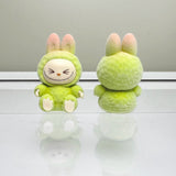 Gradual change color mini flocking labubu