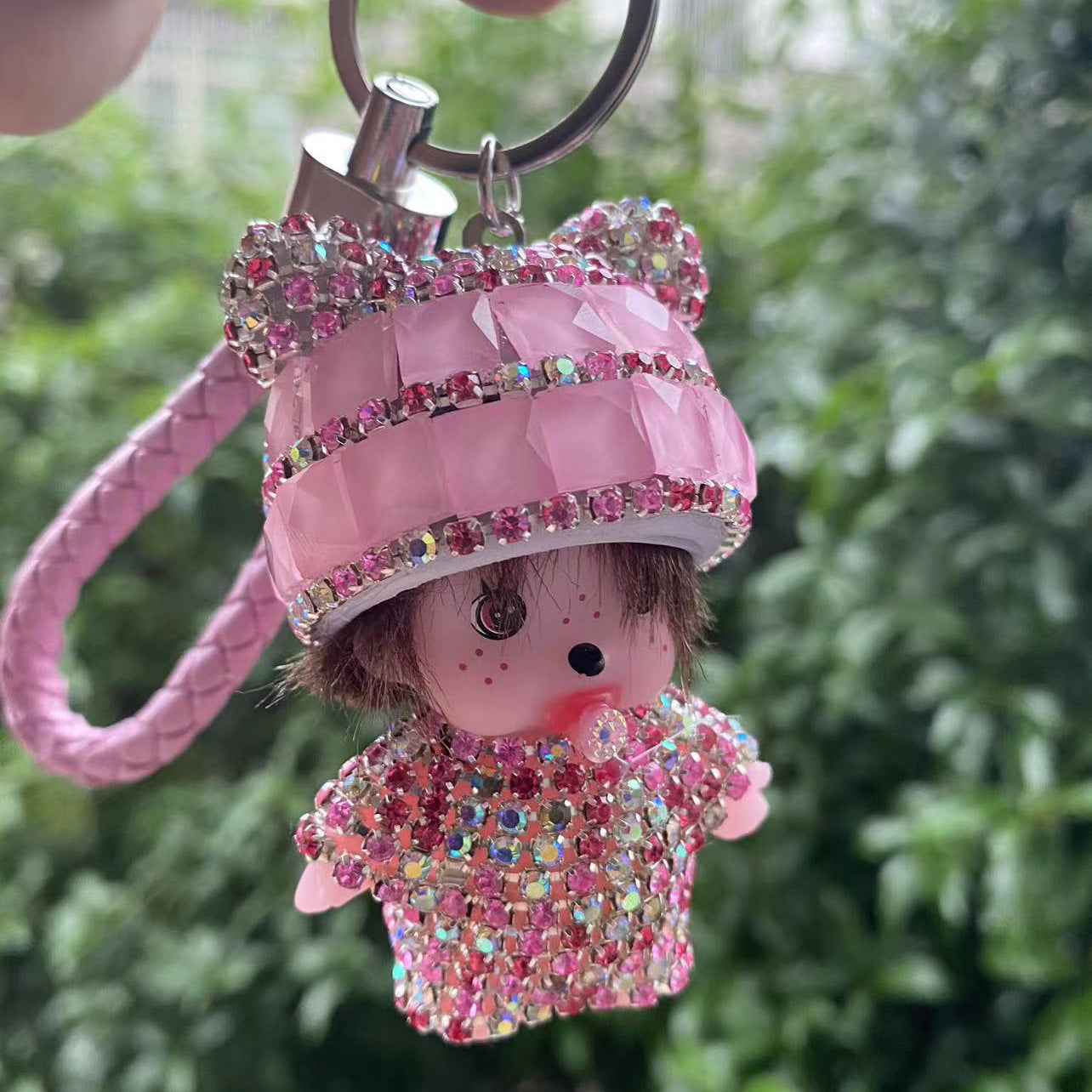 Monchi leather rope keychain