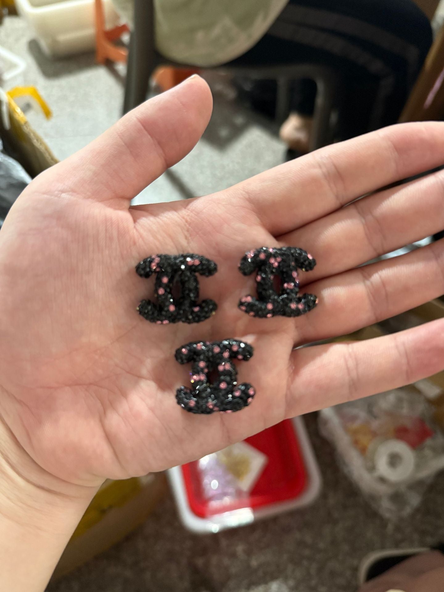 Terracotta Rhinestone Double C