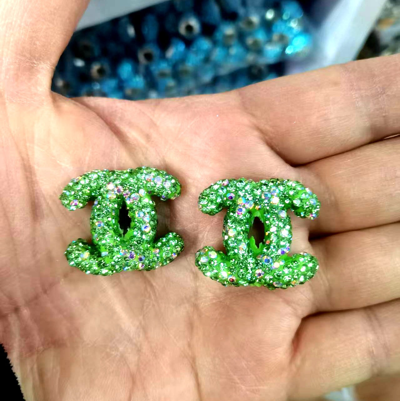 Terracotta Rhinestone Double C