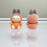Gradual change color mini flocking labubu