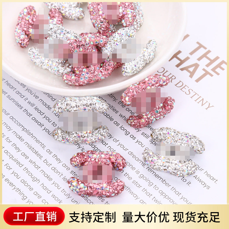 Terracotta Rhinestone Double C