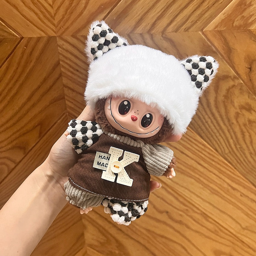17Cm labubu baby clothes generation vinyl face pendant plush doll for clothes set wholesale price