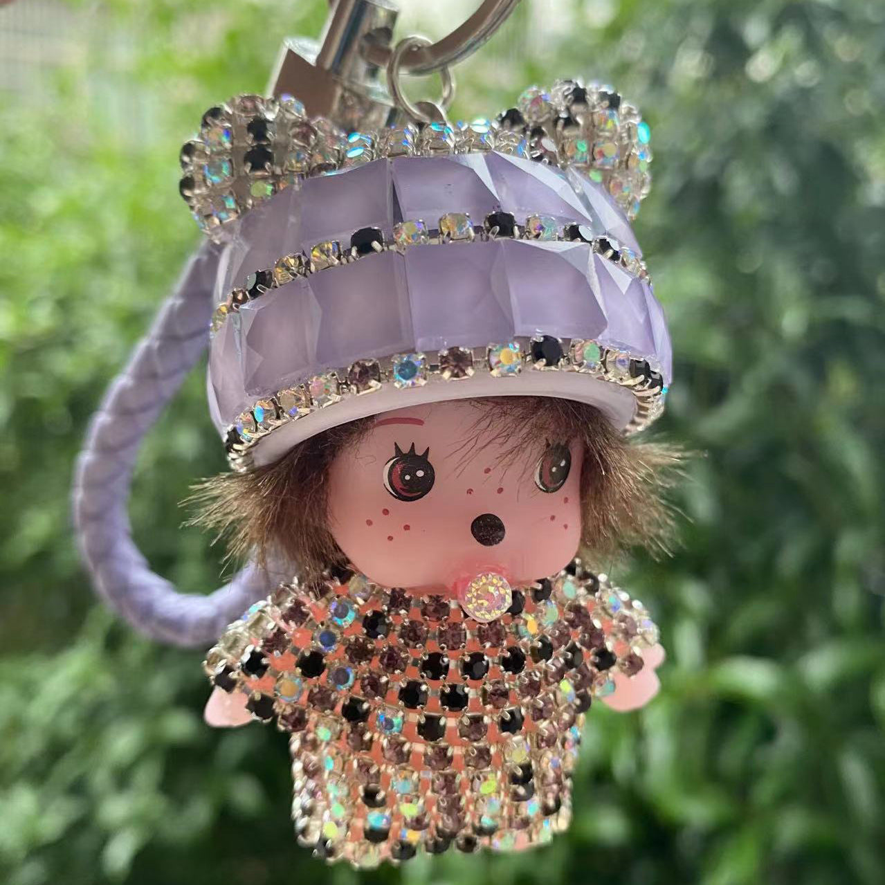 Monchi leather rope keychain