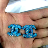 Terracotta Rhinestone Double C