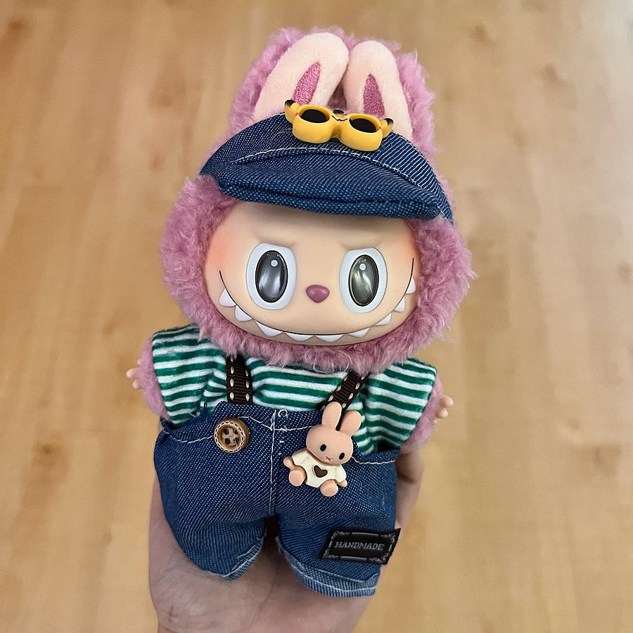 17Cm labubu baby clothes generation vinyl face pendant plush doll for clothes set wholesale price