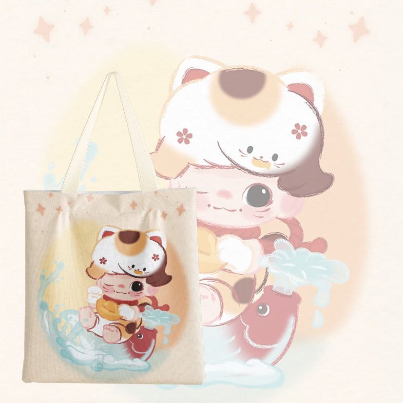 Dimmo cartoon cute ins wind self-printed canvas bag