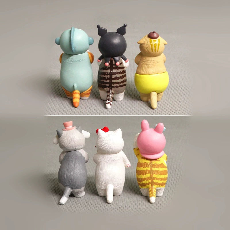 Cute drag cat, kitten doll DIY handmade, doll figure ornament