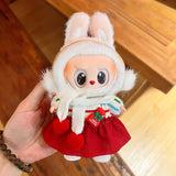Only clothes are suitable for Labubu baby clothes, one, two and three generations labubu pendant, plush doll sweater, Christmas baby clothes.