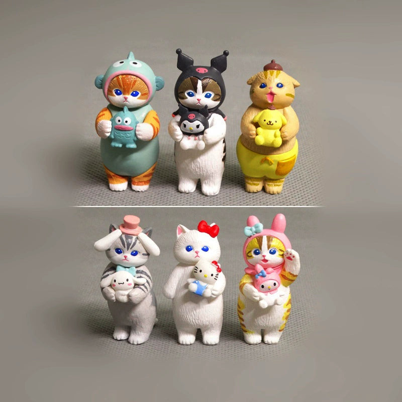 Cute drag cat, kitten doll DIY handmade, doll figure ornament