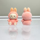 Gradual change color mini flocking labubu