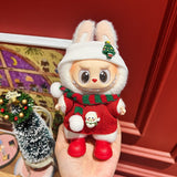 Only clothes are suitable for Labubu baby clothes, one, two and three generations labubu pendant, plush doll sweater, Christmas baby clothes.