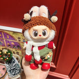 Only clothes are suitable for Labubu baby clothes, one, two and three generations labubu pendant, plush doll sweater, Christmas baby clothes.
