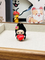 fluffy sitting labubu