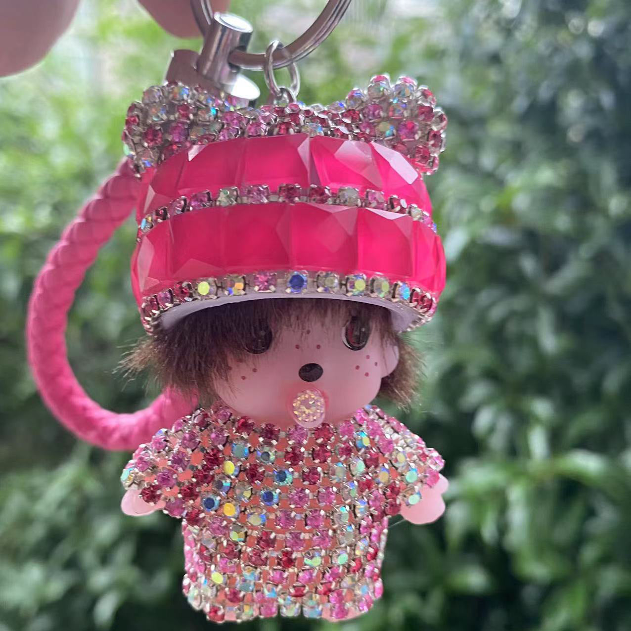 Monchi leather rope keychain