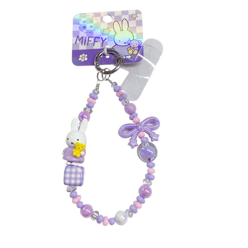 Miffy Miffy Rabbit DIY Beaded Chain Keychain