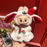 Only clothes are suitable for Labubu baby clothes, one, two and three generations labubu pendant, plush doll sweater, Christmas baby clothes.