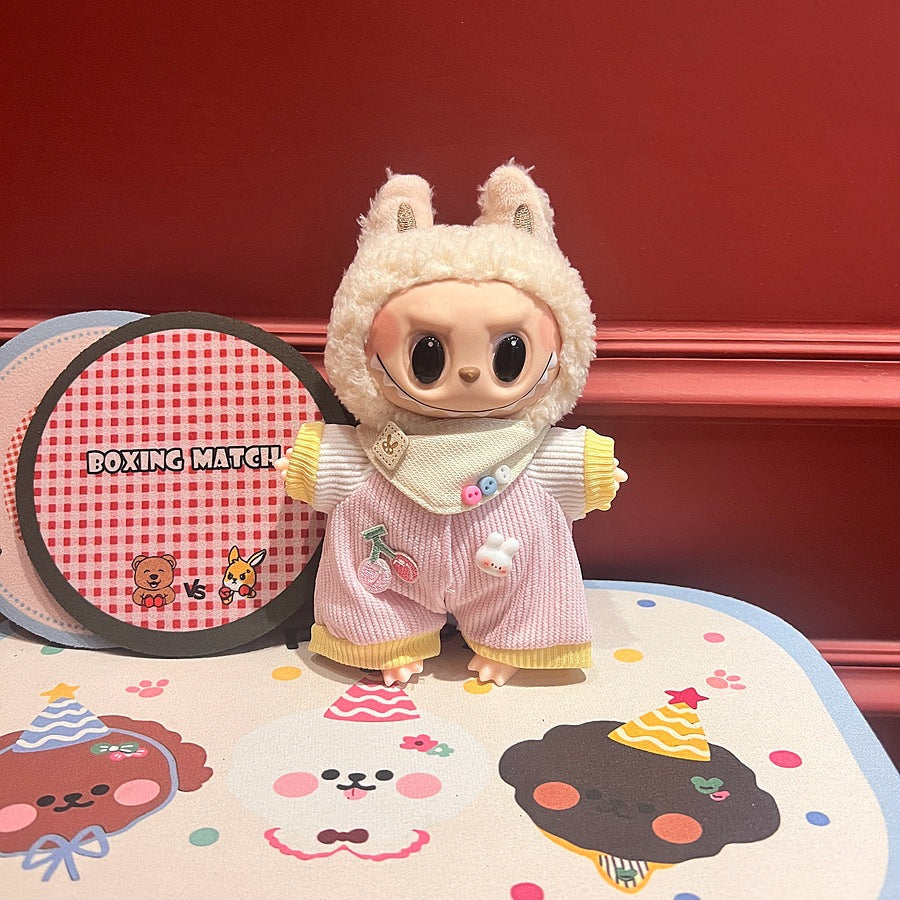 17Cm labubu baby clothes generation vinyl face pendant plush doll for clothes set wholesale price