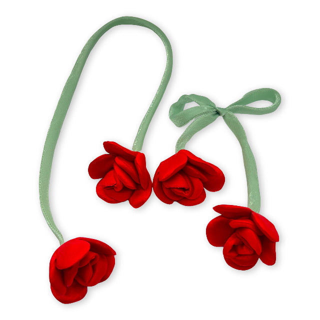 Fabric double-headed bud three-dimensional rose