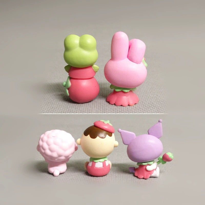 Strawberry dress-up, little sheep, frog doll figure doll scene decorative ornament
