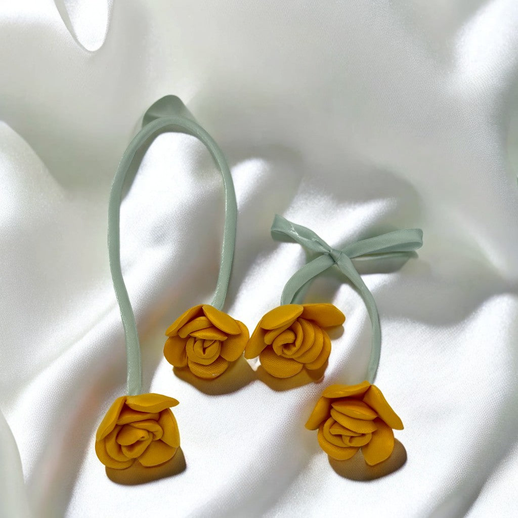 Fabric double-headed bud three-dimensional rose