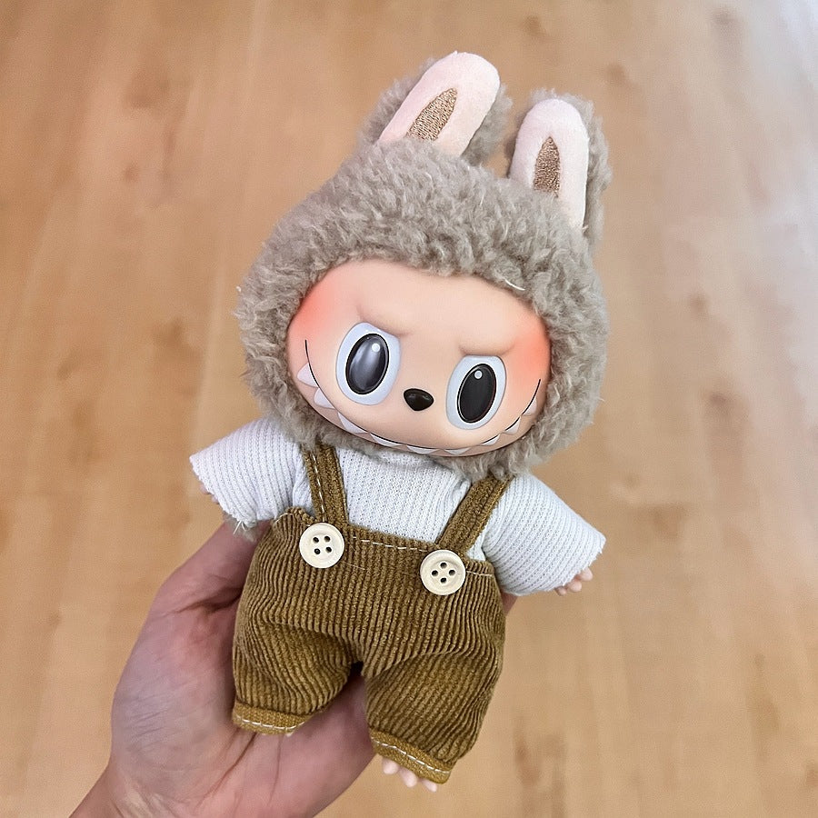 17Cm labubu baby clothes generation vinyl face pendant plush doll for clothes set wholesale price
