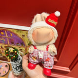 Only clothes are suitable for Labubu baby clothes, one, two and three generations labubu pendant, plush doll sweater, Christmas baby clothes.