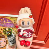Only clothes are suitable for Labubu baby clothes, one, two and three generations labubu pendant, plush doll sweater, Christmas baby clothes.