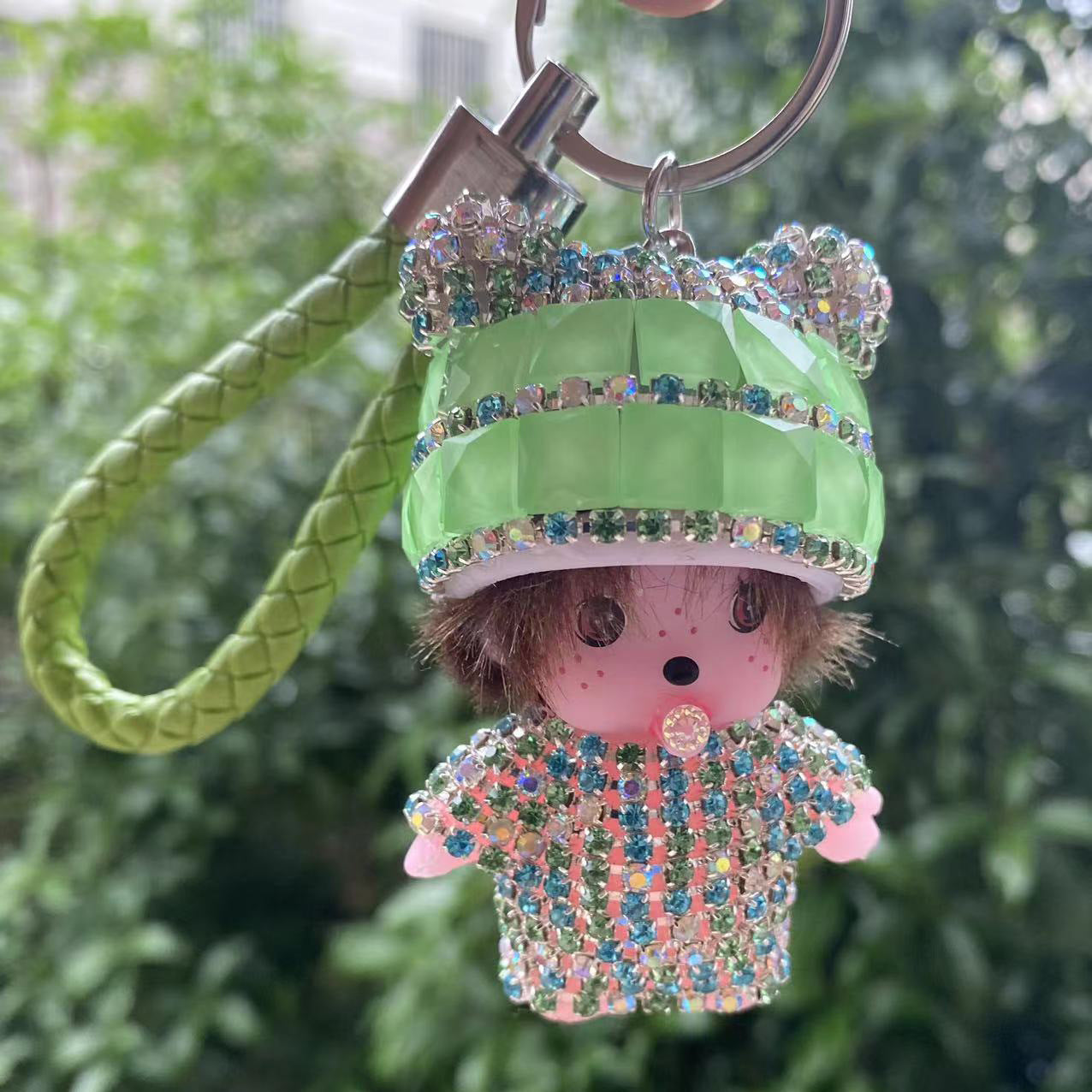 Monchi leather rope keychain