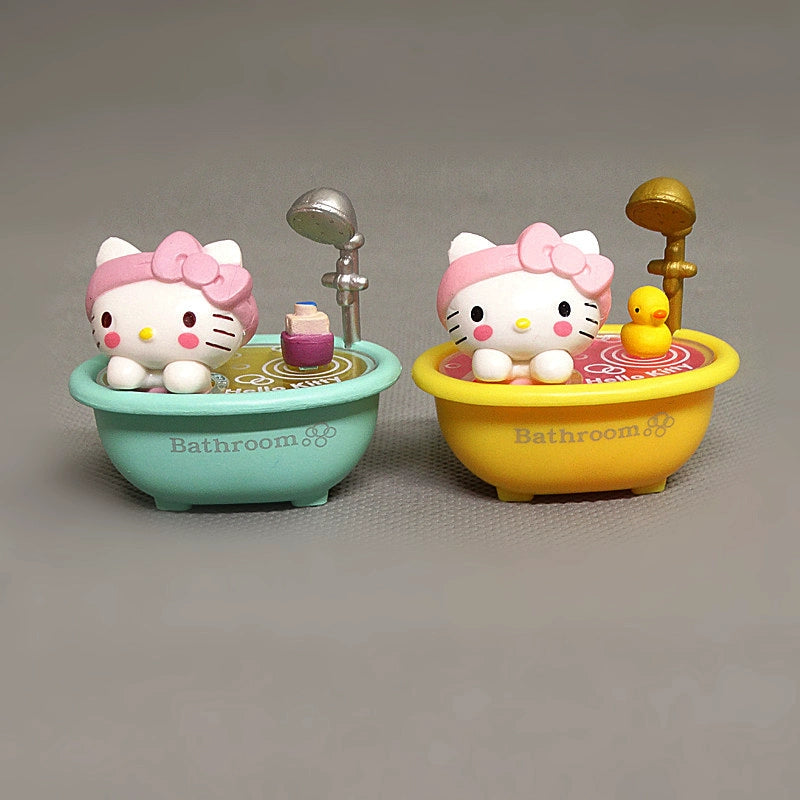Doll moon forest kt cat, cat skating cute duck bathtub scene figure doll ornament