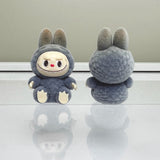 Gradual change color mini flocking labubu