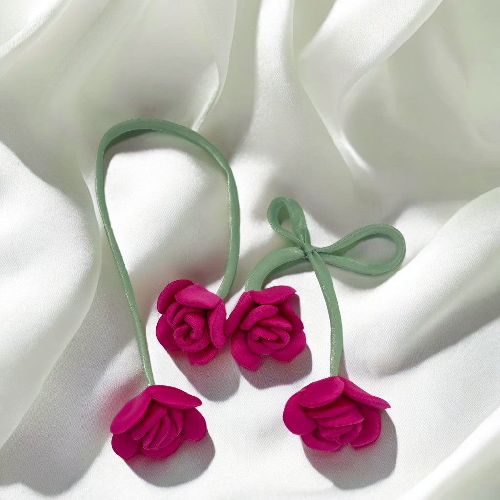 Fabric double-headed bud three-dimensional rose