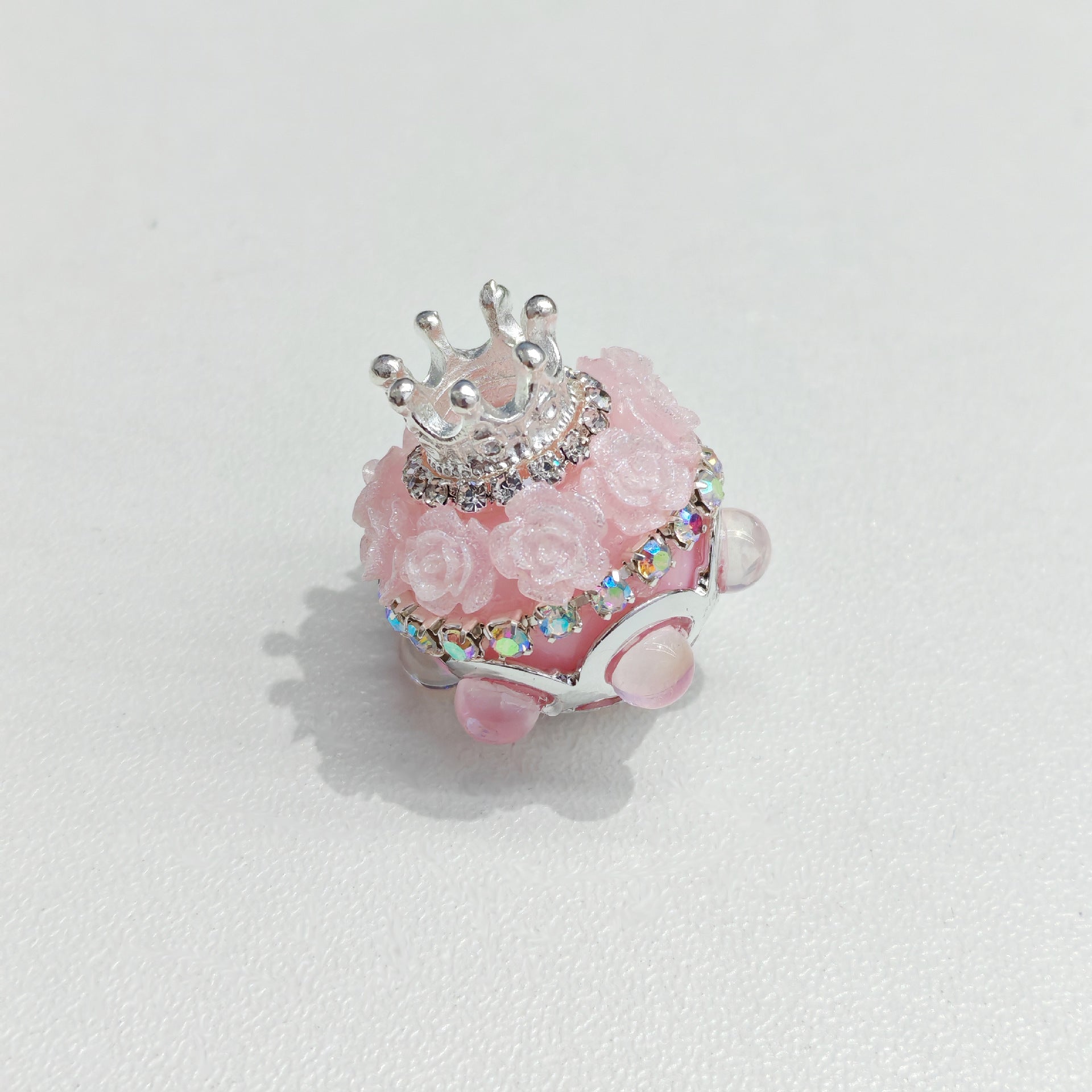 Heavy Industry Pearl Flower Crown Diamond Ball Soft Pottery Straight Hole Beads