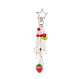 Love-shaped strawberry pendant, keychain, mobile phone chain, lanyard.