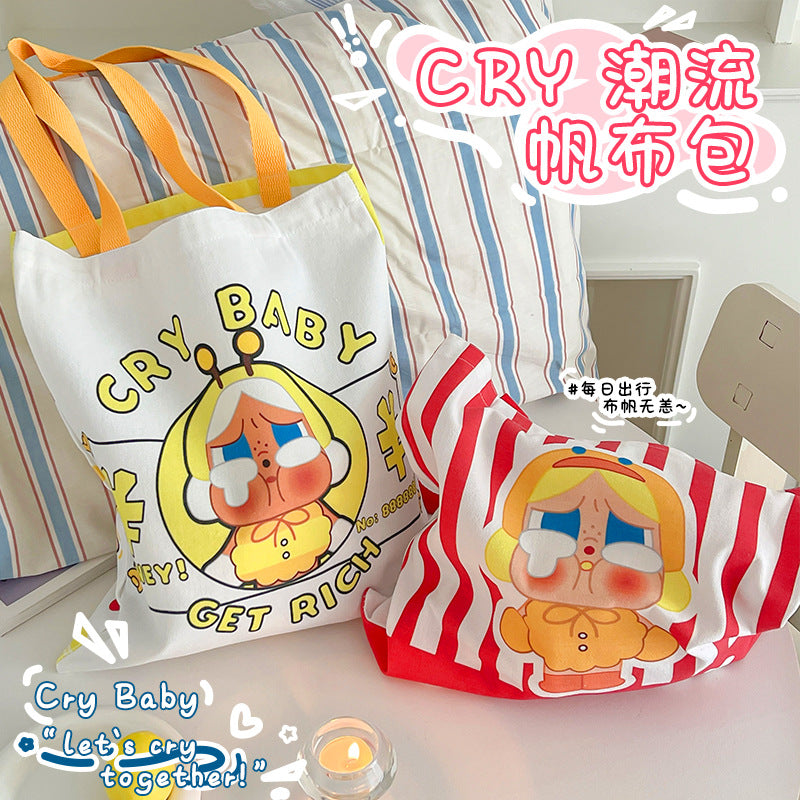 Crying baby canvas bag