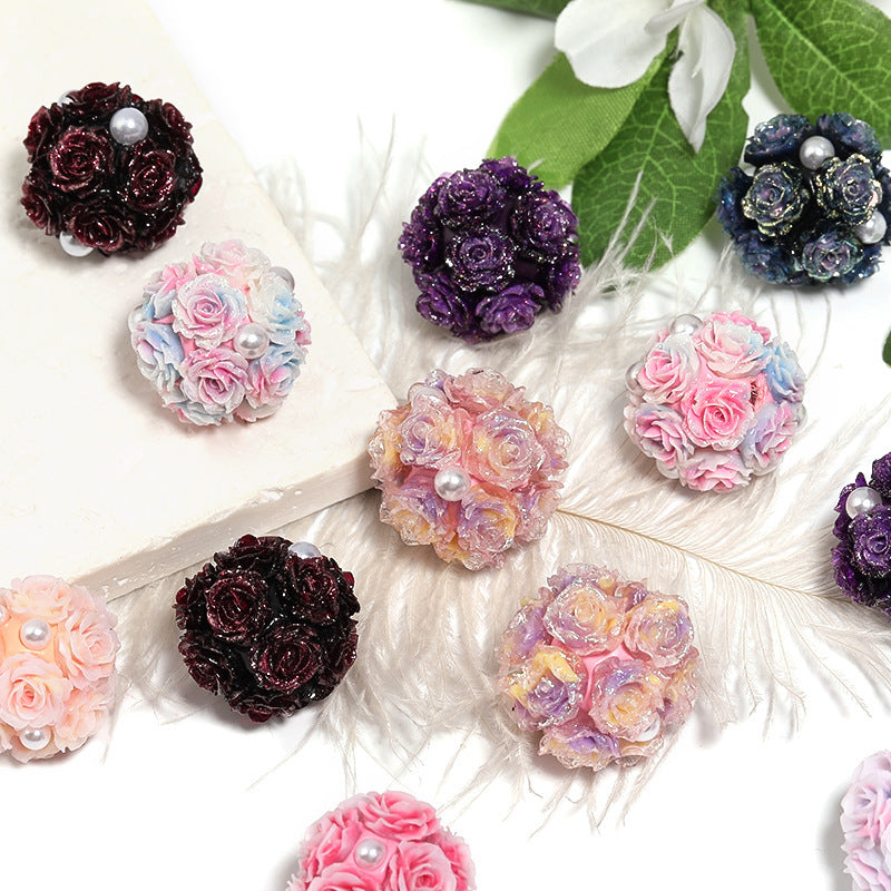 Simulated soft rose clay diamond ball