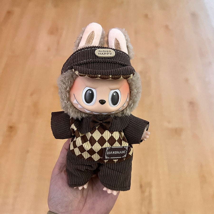 17Cm labubu baby clothes generation vinyl face pendant plush doll for clothes set wholesale price