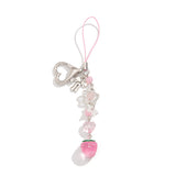 Love-shaped strawberry pendant, keychain, mobile phone chain, lanyard.