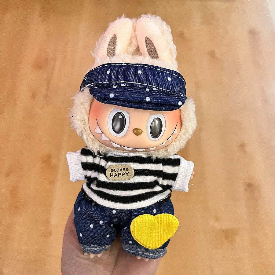 17Cm labubu baby clothes generation vinyl face pendant plush doll for clothes set wholesale price