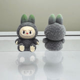 Gradual change color mini flocking labubu
