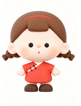 VUUYOO worry-free baby Yijian Fenghua series cute grain antique trend play ornament figure