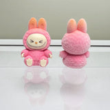 Gradual change color mini flocking labubu