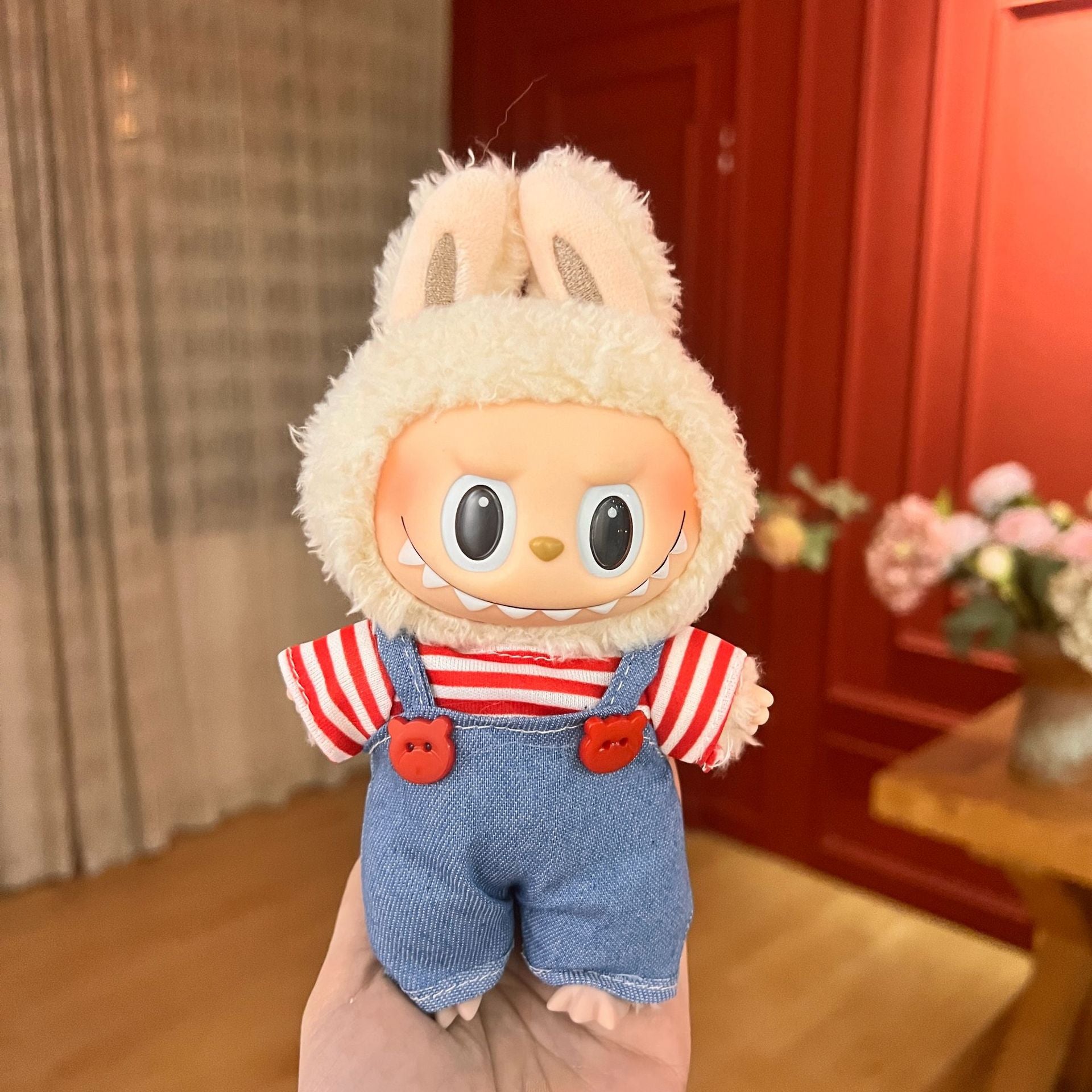 17Cm labubu baby clothes generation vinyl face pendant plush doll for clothes set wholesale price