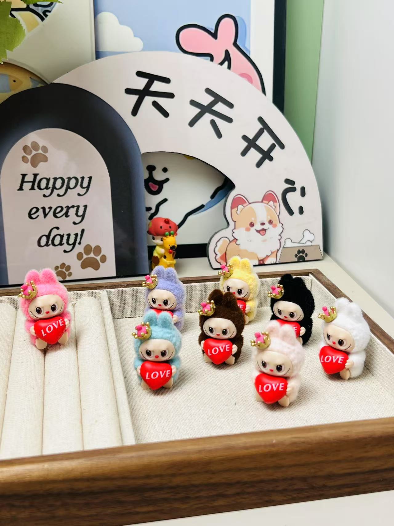 fluffy sitting labubu